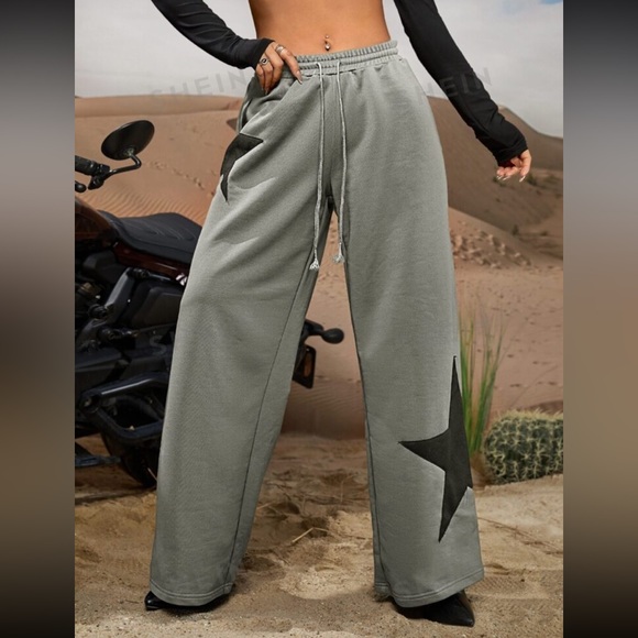 ★Star Print Drawstring Sweat-Pants - Picture 2 of 7